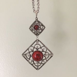 Vintage 1978 Sarah Coventry 2 Pendant Necklace & Pin